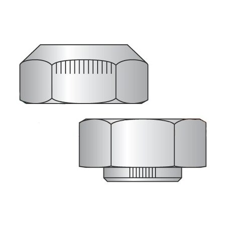 Newport Fasteners Lock Nut, 3/8"-24, Steel, Grade C, Cadmium Plated, 0.398 in Ht, 500 PK 424658